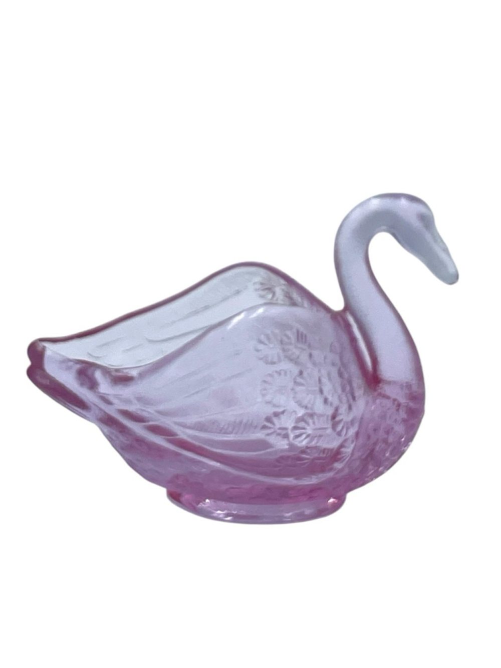 Fenton Dusty Rose Pink Swan Vintage Open Trinket Dish Ring Holder Figurine